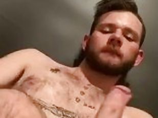 masturbation, amateur, énorme-bite, gay, solo, boules, tatouage, bite, taquinerie