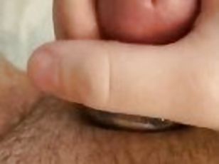 masturbation, amateur, ejaculation-sur-le-corps, énorme-bite, jouet, point-de-vue, ejaculation, solo, bite