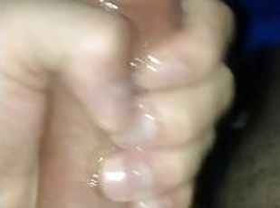 Close up cumshot after jerking off big cock