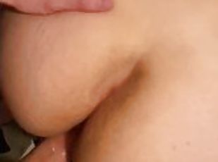 doggy-style, fitta-pussy, milf, creampie, pov, man, sprut, vit, vått, kuk