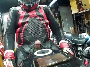 amateur, gay, ejaculation, motard, fétiche, solo, cuir