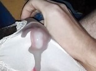 amatør, cumshot, creampie, truser, cum, alene