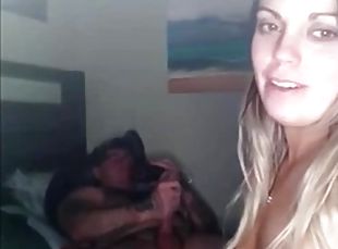 gros-nichons, amateur, couple, joufflue, blonde, webcam