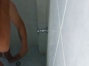 bañando, amateur, polla-enorme, gay, paja, cachonda, ducha, a-solas, gay-joven, polla