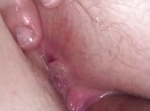 doggy, muschi, dilettant, anal-sex, junge, creampie, fingerspiele, doppelklicken, gesichtspunkt, beule