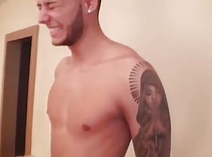 mamada, chorro-de-corrida, doctor, gay, paja, tatuaje