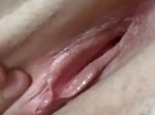 fitta-pussy, amatör, ensam, close-up, vått