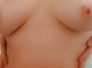 baignade, gros-nichons, masturbation, amateur, ados, naturel, seins, douche, solo