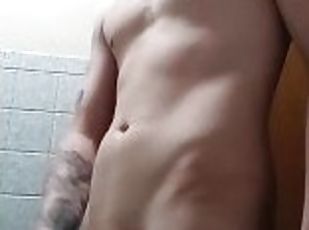 Blonde guy solo masturbating