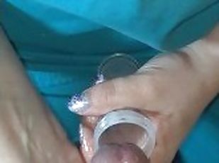 infirmière, amateur, branlette, ejaculation, coquine, sperme, sexe-habillé, brunette