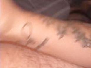 masturbation, amatör, cumshot, gigantisk-kuk, avrunkning, fransk, tatuering, kuk