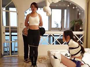 asiatisk, bdsm, trekant, fetisj, kineser, bondage, brunette