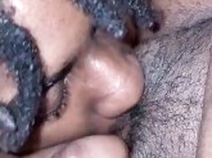 orgasme, chatte-pussy, amateur, ébène, milf, couple, fou, point-de-vue, humide