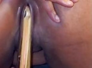 masturbation, amateur, anal, jouet, belle-femme-ronde, gode, fétiche, solo