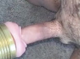 pussy, amatør, cumshot, stor-pikk, leke, creampie, cum, alene, pikk