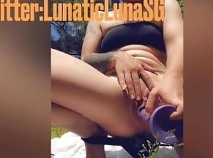 cul, masturbation, mamelons, en-plein-air, public, chatte-pussy, amateur, jouet, horny, percé