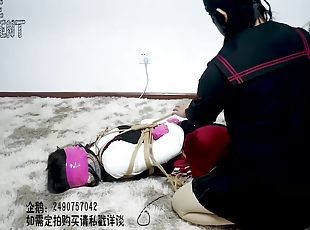 asiatique, bdsm, bas, fétiche, bâillonnement, chinoise, bondage, brunette