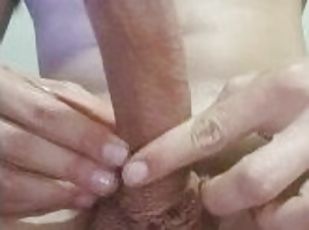 masturbation, amateur, ejaculation-sur-le-corps, énorme-bite, branlette, secousses, point-de-vue, mari, horny, solo