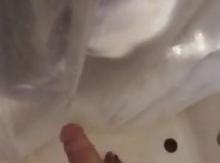 baignade, masturbation, amateur, énorme-bite, horny, douche, solo, bite