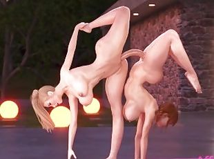 groß-titten, anal-sex, blasen, lesben, schwer, blondine, anime, fantasie, hentai, 3d