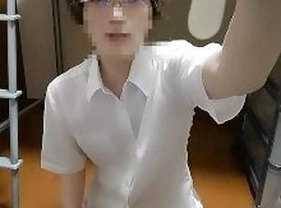 lunettes, masturbation, gay, japonais, minet