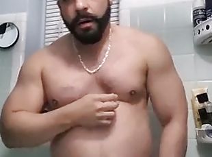 bañando, masturbación, amateur, chorro-de-corrida, hardcore, gay, latino, paja, regordeta-chubby, cachonda