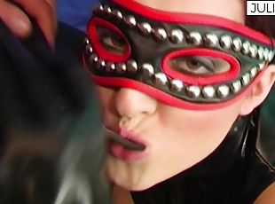 cul, gros-nichons, milf, fétiche, latex, bizarre, cuir, masque