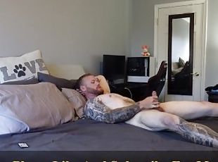 masturbation, vieux, amateur, secousses, plus-agée, solo, musclé, tatouage