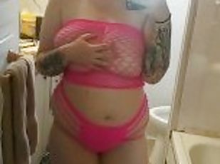 gros-nichons, orgasme, amateur, blonde, lingerie, fétiche, solo, tatouage