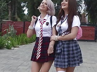 Kinky schoolgirls going all crazy