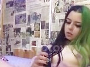 masturbação, amador, chupanços, adolescente, brinquedo, latina, dedos, pés, dildo, sozinho