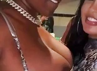 tetas-grandes, fiesta, negra-ebony, lesbiana, negra