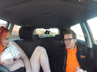 Tattooed Redhead Craves A Big Knob Fake Driving School