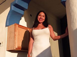 Mexican Latina teen Meet german tourist for POV