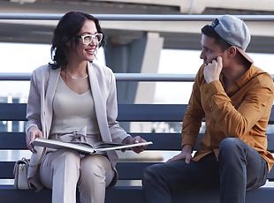 gafas, babes, pareja, morena