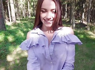 Incredible outdoors fucking with stunning model Luxury Girl