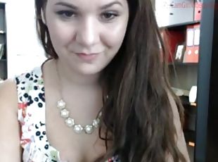 bureau-office, public, amateur, webcam, réalité, soutien-gorge