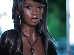 negra-ebony, juguete, fetichista, muñeca