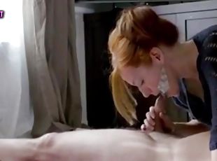 ginger wife blows throbbing dick