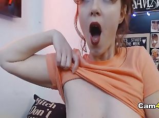 masturbation, rousse, webcam, coquine, solo, sauvage