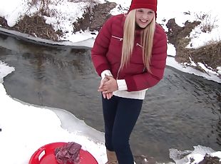 al-aire-libre, adolescente, rubia