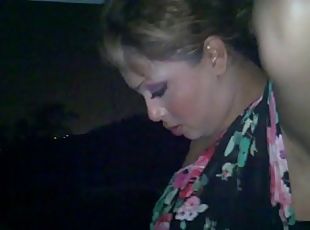 amateur, maduro, coche, rubia, guapa