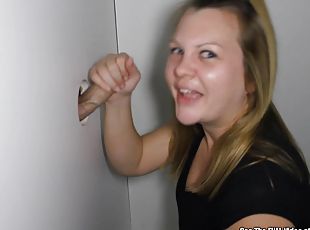 Plump Tits Blonde Blowing Boners in Glory Hole