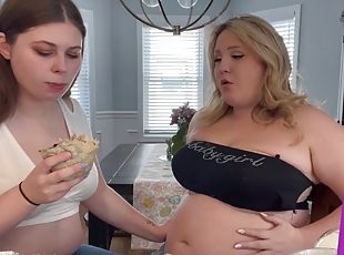 Bbw belly stuffing