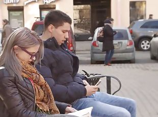 gafas, ruso, pareja