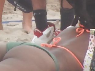 culo, al-aire-libre, público, amateur, negra-ebony, casero, cámara, playa, voyeur, erótico