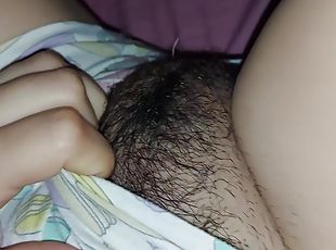 poilue, masturbation, amateur, maison, point-de-vue, fantaisie, solo