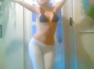 amateur, bailando, a-solas, bikini