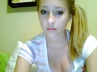 Girl Blondie Masturbates to Webcam in an Amateur Video