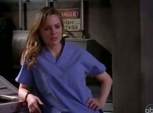 Hot Blonde Melissa George Takes Off Her Nurse Robe